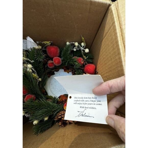 QVC Valerie Hill Glass Hurricane Candle Beaded Rings Fall & Christmas NIB Pretty - Picture 10 of 12